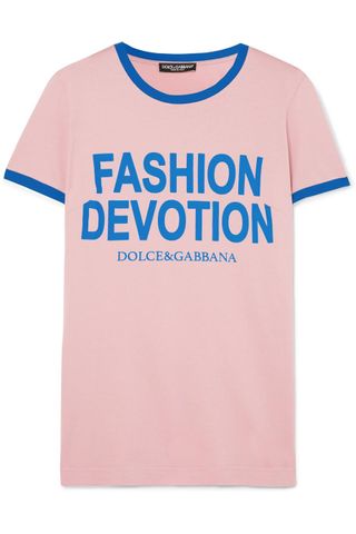 Dolce & Gabbana + Printed Cotton-Jersey T-Shirt