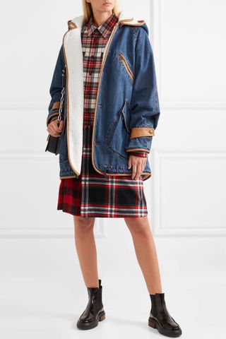 McQ Alexander McQueen + Denim and Faux-Shearling Jacket