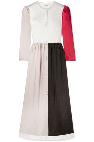 Rejina Pyo + Quinn Color-Block Washed-Satin Maxi Dress