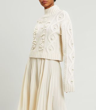 Joseph + Cropped Wool Cable Knit