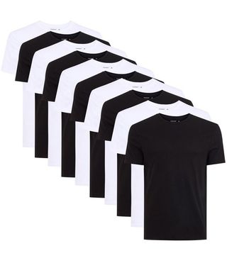 Topman + Black and White Slim T-Shirt Multipack