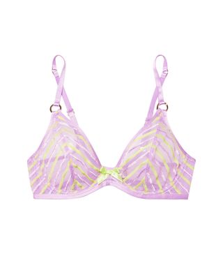 Agent Provocateur + Pettra Embroidered Tulle Underwired Bra
