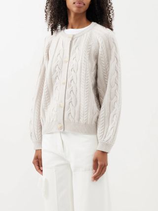 arch4 + Millbrook Cable-Knit Cashmere Cardigan