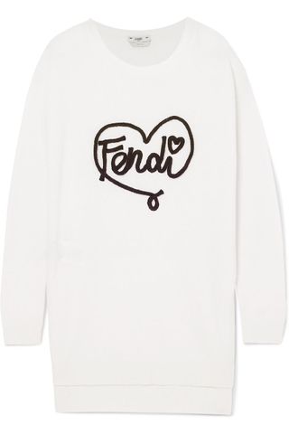 Fendi + Embroidered Cashmere Sweater