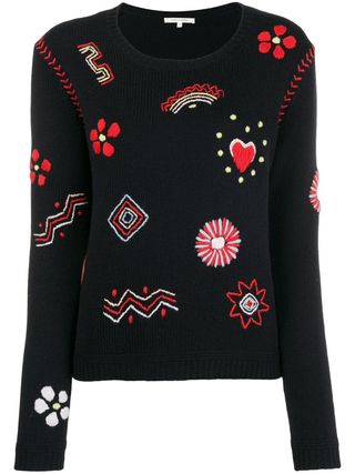 Chinti & Parker + Embroidered Sweater