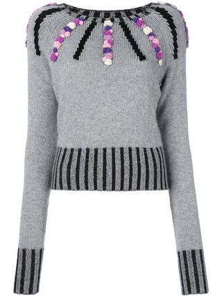 Olympia Le-Tan + Cashmere Margot Embroidered Sweater
