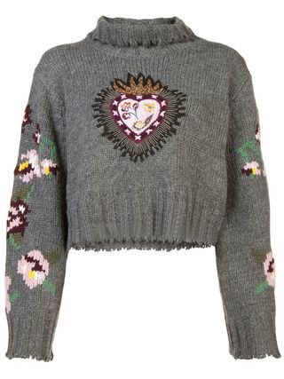 Cinq à Sept + Heart Embroidered Sweater