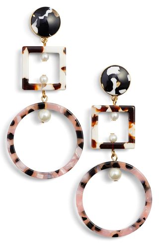 Lele Sadoughi + Cage Imitation Pearl Drop Earrings