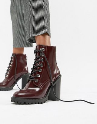 ASOS DESIGN + Elm Chunky Lace Up Boots
