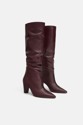 Zara + Tall Leather Boots