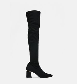 Zara + Over-The-Knee Heeled Boots
