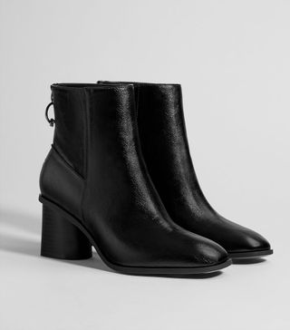 Bershka + Mid-Heel Ankle Boots With A Ring Detail