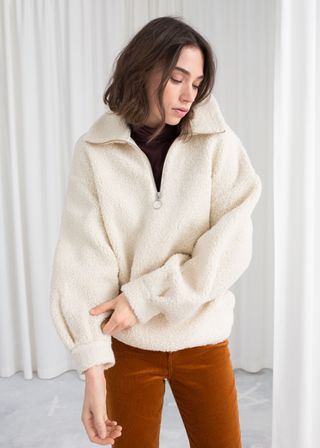 & Other Stories + Faux Shearling Zip Pullover