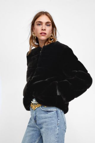 Zara + Short Faux Fur Jacket