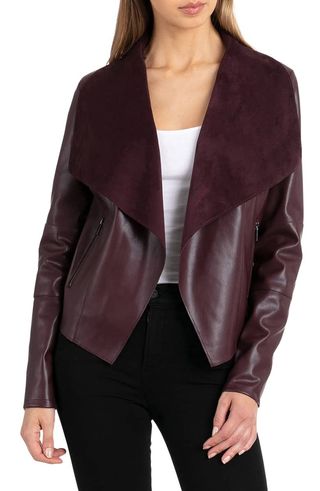 Bagatelle + Drape Faux Leather & Faux Suede Jacket