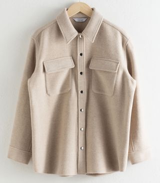 & Other Stories + Oversized Wool Blend Workwear Shirt