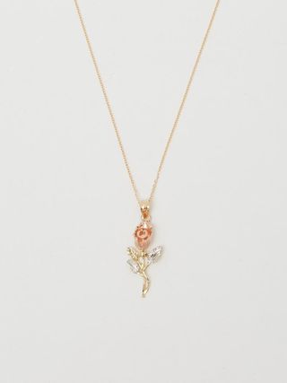 Bagatiba + 14K Tri-Color Rose Necklace