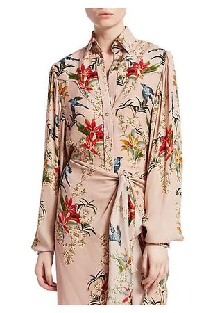 Johanna Ortiz + Silk Floral Azalea Shirt