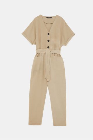 Zara + Buttoned Jumpsuit