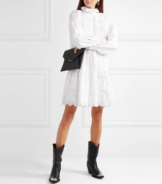 McQ Alexander McQueen + Ruffled Broderie Anglaise Cotton Mini Dress