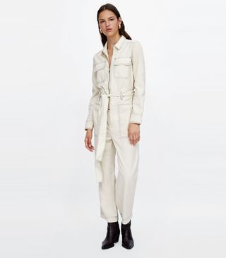 Zara + Jumpsuit With Contrast Stitching