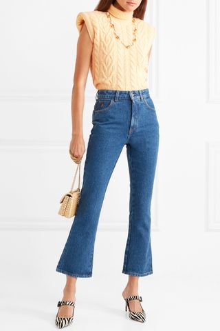Attico + Cropped High-Rise Flared Jeans