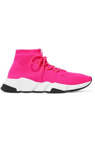 Balenciaga + Speed Stretch-knit High-top Sneakers