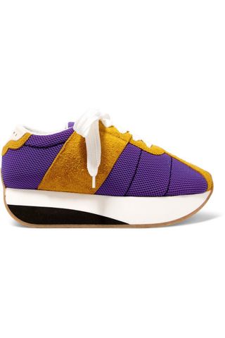 Marni + Mesh and Suede Platform Sneakers