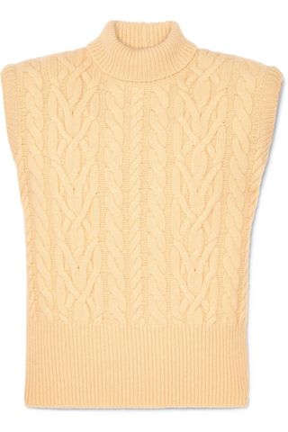 Attico + Cable-Knit Wool Turtleneck Sweater