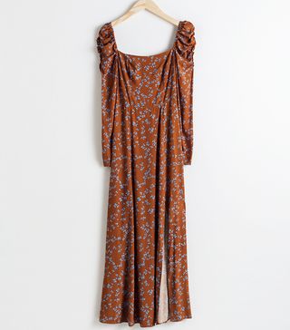 & Other Stories + Ruched Floral Maxi Dress