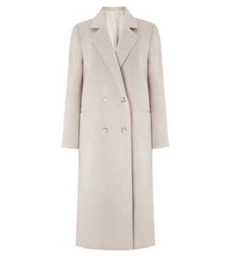 John Lewis & Partners + Double Breasted Crombie Coat, Oatmeal
