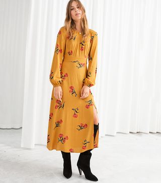 
Other Stories + Printed Long Sleeve Midi Dress