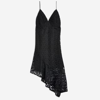 Topshop + Lace Plunge Asymmetrical Slip Dress