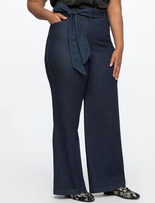 Eloquii + High Rise Wide Leg Denim