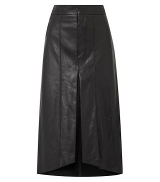 Isabel Marant + Nehora Pleated Leather Midi Skirt