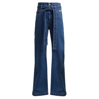 MSGM + Tie-Waist High-Rise Jeans