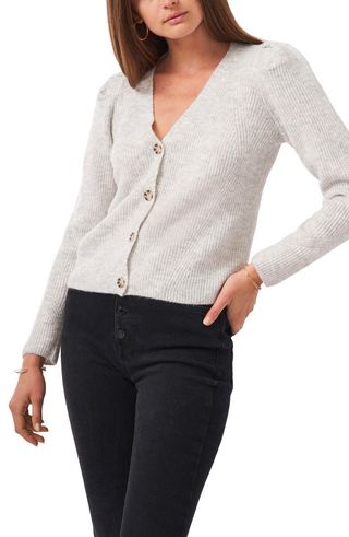 1.State + Puff Sleeve Cardigan