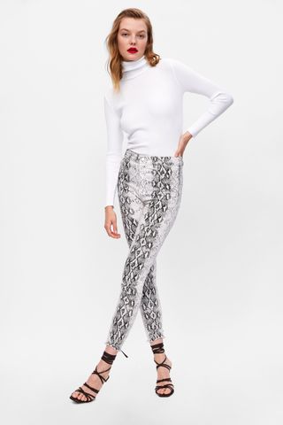 Zara + Snake Print Jeans