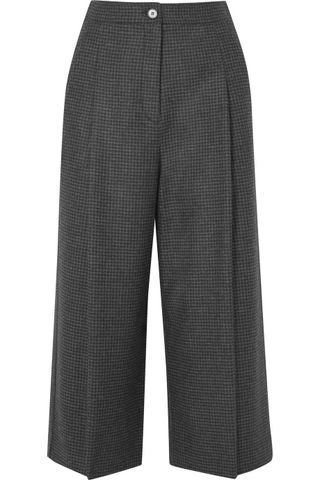 McQ Alexander McQueen + Cropped Prince of Wales Checked Wool Wide-Leg Pants
