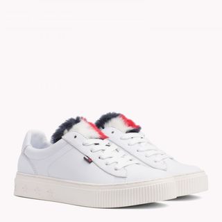 Tommy Jeans + Funny Fur Leather Lace Up Sneakers