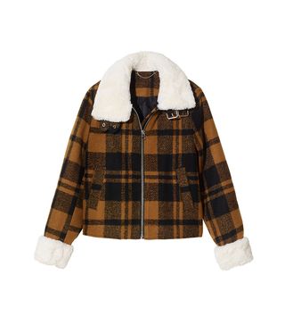 H&M + Yellow and Black Plaid Jacket