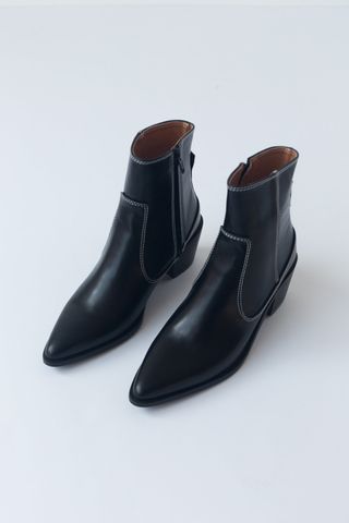 Peche + Jordyn Leather Ankle Boots