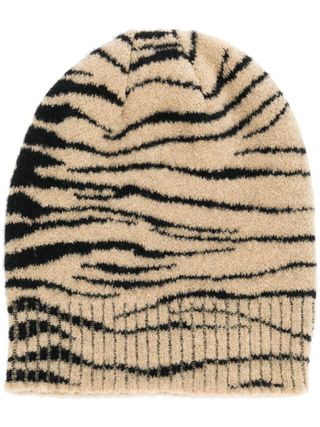 Ssheena + Zebra Print Beanie Hat