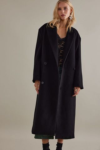 Anthropologie + Bardot Oversized Wool-Blend Double-Breasted Maxi Coat
