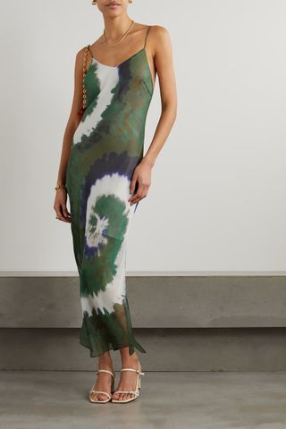 Frame + + Julia Sarr-Jamois Tie-Dye Silk-Chiffon Midi Dress
