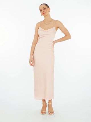 Omnes + Riviera Midi Dress in Dusty Pink