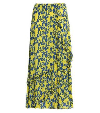 Preen Line + Hattie Ruffle-Trimmed Floral-Print Crepe Midi Skirt