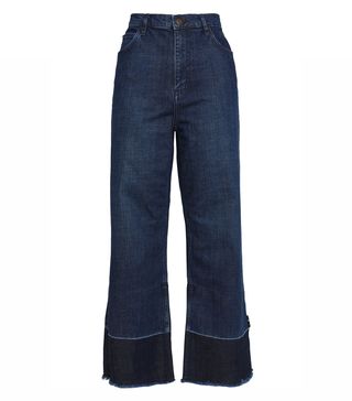 Maje + Cropped High-Rise Wide-Leg Jeans