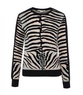 Stella McCartney + Zebra-Print Jacquard-Knit Sweater