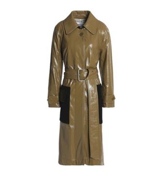 Sonia Rykiel + Velvet-Paneled Coated Cotton-Blend Trench Coat